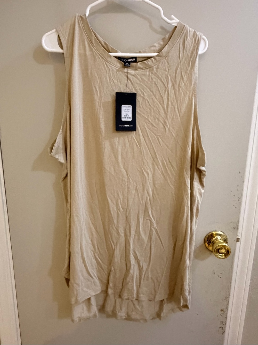 Fashion Nova Sleeveless Tunic Tank - Beige